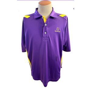 LSU Mercedes Benz Polo Shirt XL Purple Gold Pro Celebrity